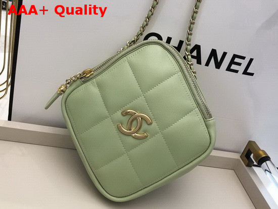 Chanel Small Diamond Bag Green Lambskin and Gold Tone Metal AS2201 Replica