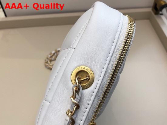 Chanel Small Diamond Bag White Lambskin and Gold Tone Metal AS2201 Replica