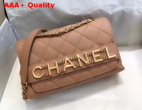 Chanel Small Falp Bag Calfskin and Gold Tone Metal Beige AS1490 Replica