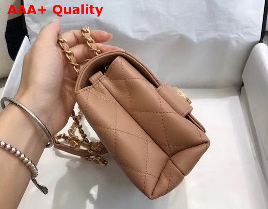 Chanel Small Falp Bag Calfskin and Gold Tone Metal Beige AS1490 Replica