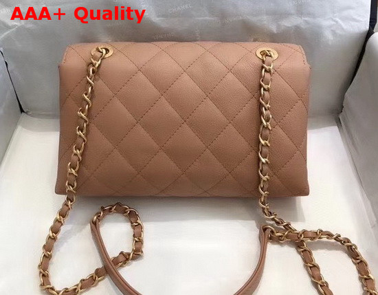 Chanel Small Falp Bag Calfskin and Gold Tone Metal Beige AS1490 Replica