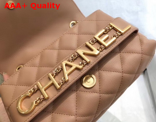 Chanel Small Falp Bag Calfskin and Gold Tone Metal Beige AS1490 Replica