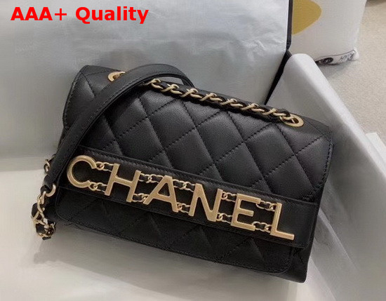 Chanel Small Falp Bag Calfskin and Gold Tone Metal Black AS1490 Replica