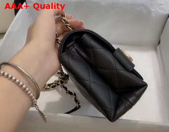 Chanel Small Falp Bag Calfskin and Gold Tone Metal Black AS1490 Replica