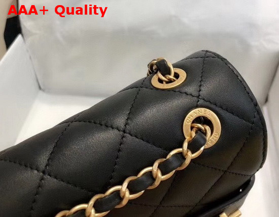 Chanel Small Falp Bag Calfskin and Gold Tone Metal Black AS1490 Replica