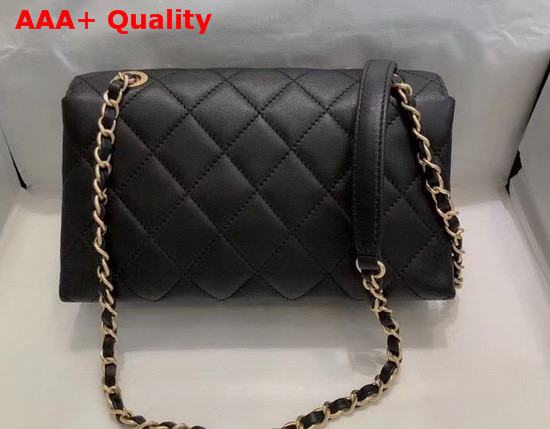 Chanel Small Falp Bag Calfskin and Gold Tone Metal Black AS1490 Replica