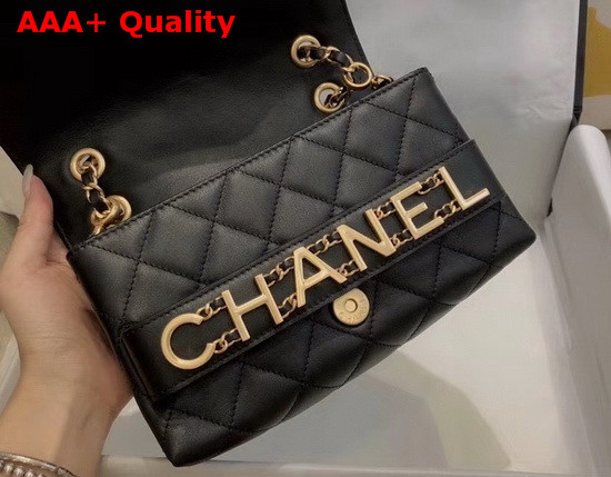 Chanel Small Falp Bag Calfskin and Gold Tone Metal Black AS1490 Replica