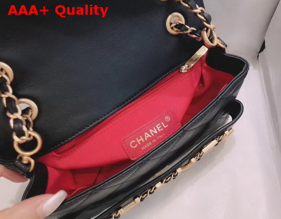 Chanel Small Falp Bag Calfskin and Gold Tone Metal Black AS1490 Replica