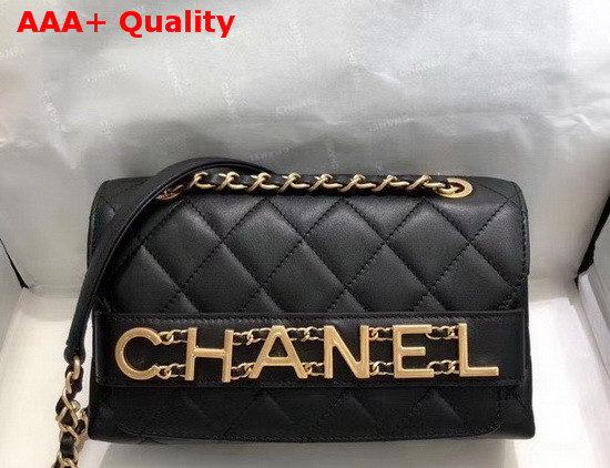 Chanel Small Falp Bag Calfskin and Gold Tone Metal Black AS1490 Replica