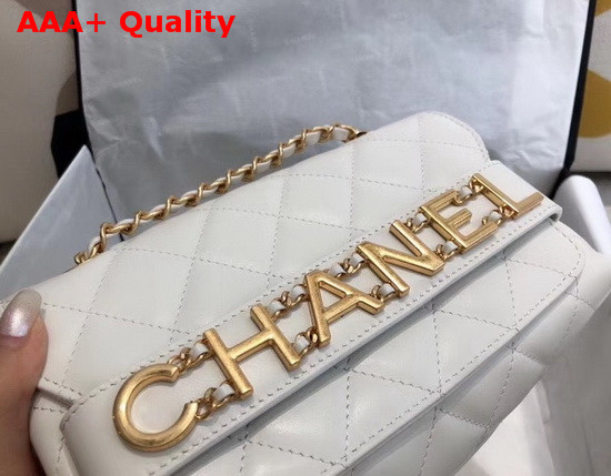 Chanel Small Falp Bag Calfskin and Gold Tone Metal White AS1490 Replica