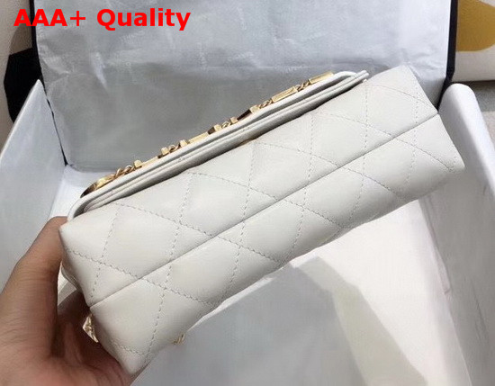 Chanel Small Falp Bag Calfskin and Gold Tone Metal White AS1490 Replica