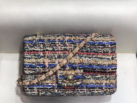 Chanel Small Flap Bag in Multicolor and Beige Tweed