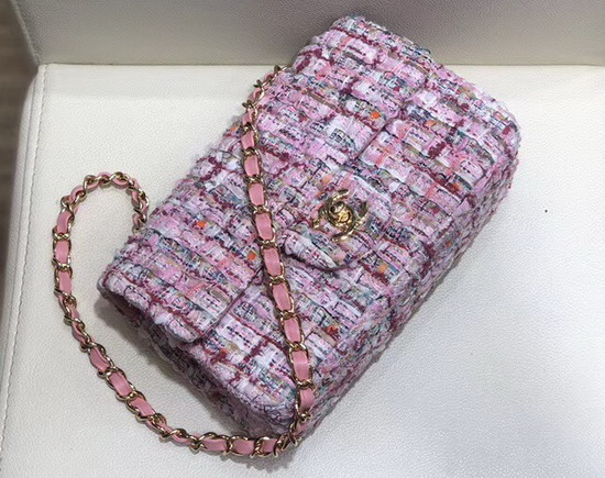 Chanel Small Flap Bag in Multicolor and Pink Tweed