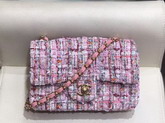 Chanel Small Flap Bag in Multicolor and Pink Tweed