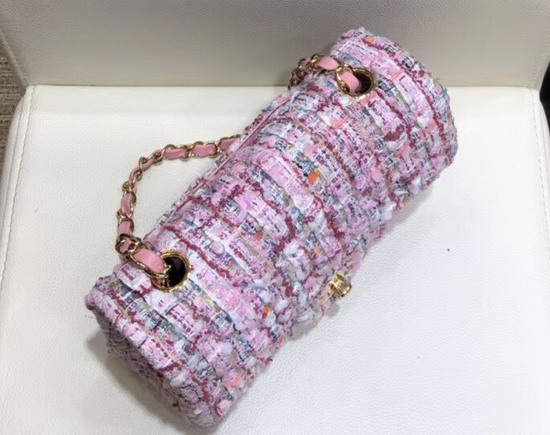 Chanel Small Flap Bag in Multicolor and Pink Tweed