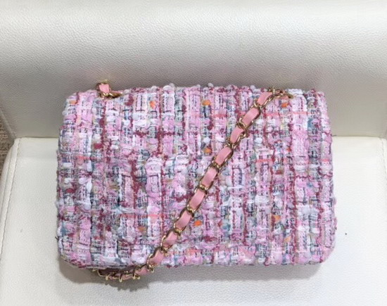 Chanel Small Flap Bag in Multicolor and Pink Tweed