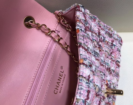 Chanel Small Flap Bag in Multicolor and Pink Tweed