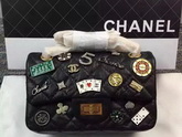 Chanel Small Flap Bag Aged Calfskin with Charms Black for Sale