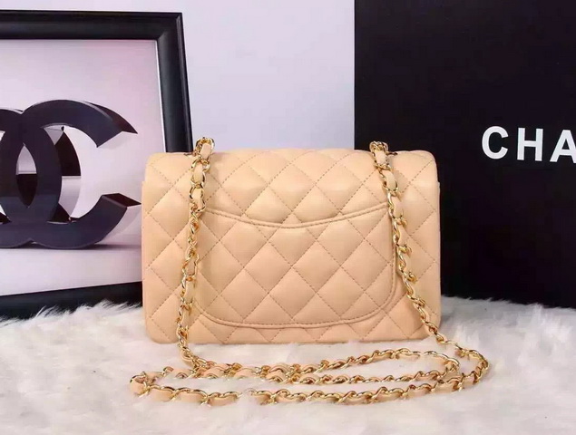 Chanel Small Flap Bag Apricot Lambskin for Sale