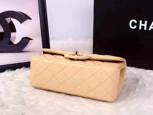 Chanel Small Flap Bag Apricot Lambskin for Sale