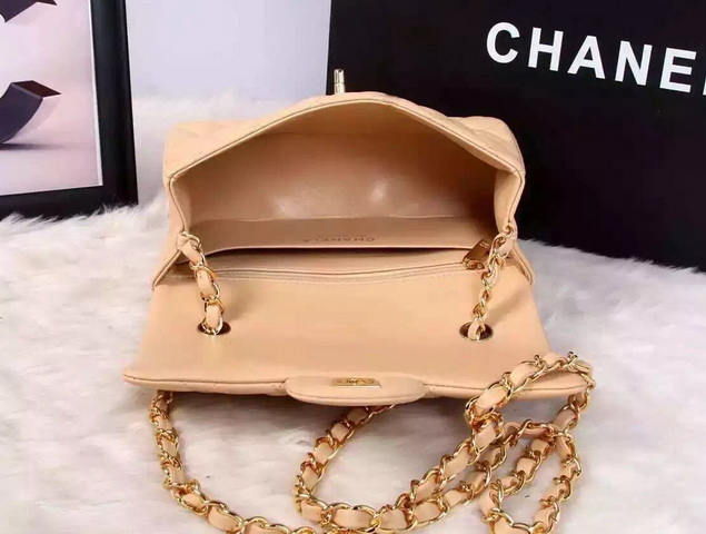 Chanel Small Flap Bag Apricot Lambskin for Sale