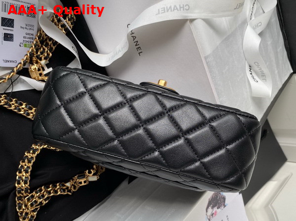 Chanel Small Flap Bag Black Lambskin and Enamel AS3432 Replica