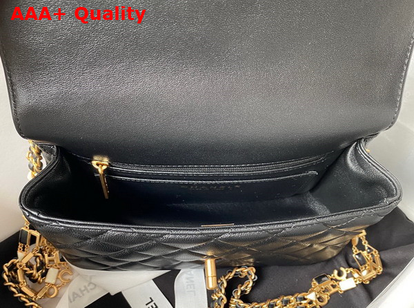 Chanel Small Flap Bag Black Lambskin and Enamel AS3432 Replica