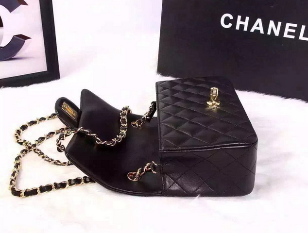 Chanel Small Flap Bag Black Lambskin for Sale