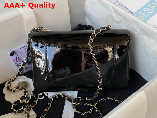 Chanel Small Flap Bag Black Patent Calfskin Gold Tone Metal AS4388 Replica