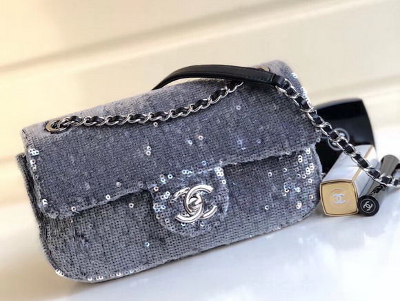 Chanel Small Flap Bag Black Sequins