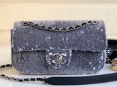 Chanel Small Flap Bag Black Sequins