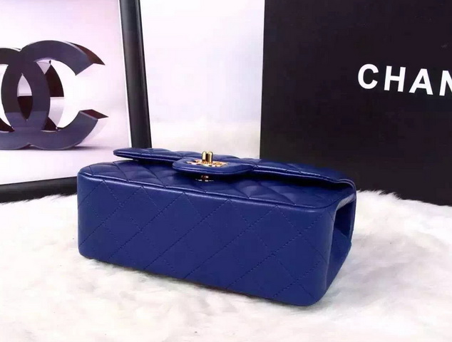 Chanel Small Flap Bag Blue Lambskin for Sale