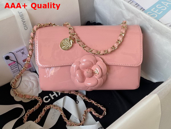 Chanel Small Flap Bag Coral Pink Patent Calfskin Gold Tone Metal AS4388 Replica