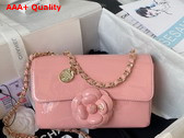 Chanel Small Flap Bag Coral Pink Patent Calfskin Gold Tone Metal AS4388 Replica