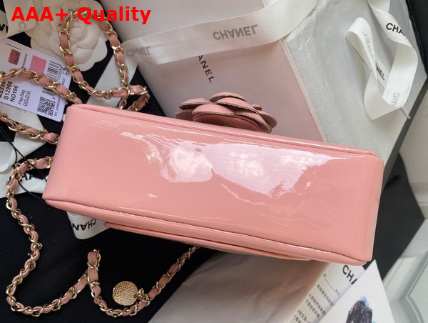 Chanel Small Flap Bag Coral Pink Patent Calfskin Gold Tone Metal AS4388 Replica