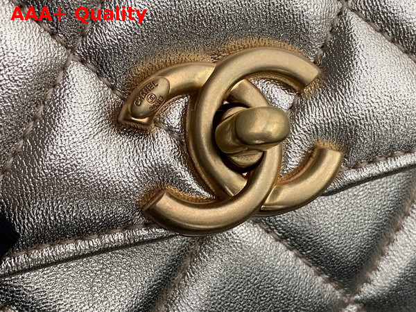 Chanel Small Flap Bag Gold Metallic Lambskin Strass Gold Tone Metal Ref AS3240 Replica