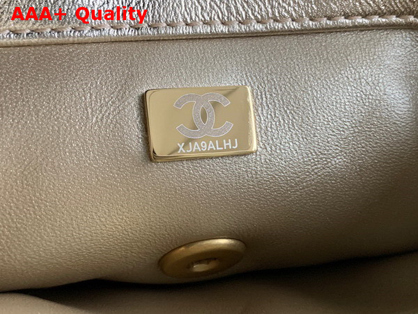 Chanel Small Flap Bag Gold Metallic Lambskin Strass Gold Tone Metal Ref AS3240 Replica