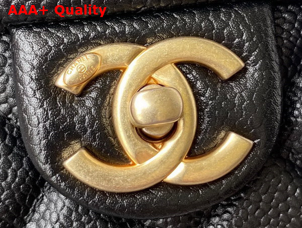 Chanel Small Flap Bag Grained Calfskin Strass Gold Tone Metal Black Ref AS3241 Replica