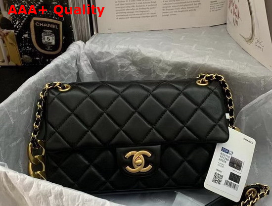 Chanel Small Flap Bag Lambskin Black Ref AS3110 Replica