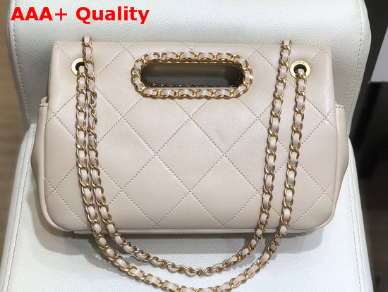 Chanel Small Flap Bag Lambskin Gold Tone Metal Beige AS1466 Replica