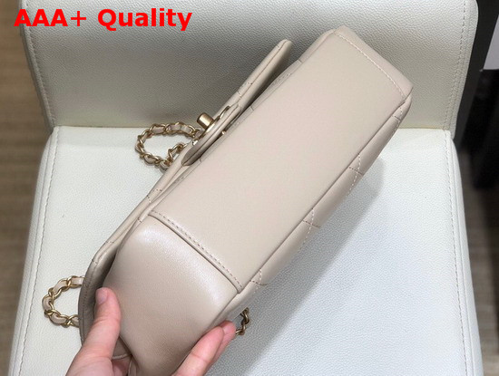 Chanel Small Flap Bag Lambskin Gold Tone Metal Beige AS1466 Replica