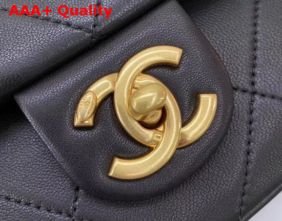 Chanel Small Flap Bag Lambskin Gold Tone Metal Black AS1466 Replica