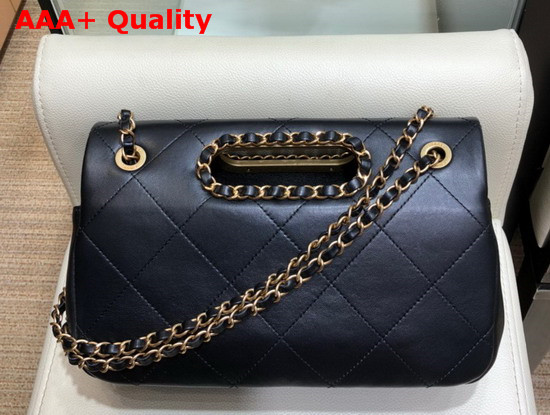 Chanel Small Flap Bag Lambskin Gold Tone Metal Black AS1466 Replica