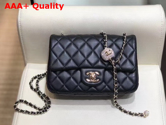 Chanel Small Flap Bag Lambskin Gold Tone Metal Black AS1787 Replica