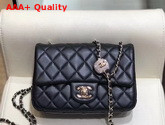 Chanel Small Flap Bag Lambskin Gold Tone Metal Black AS1787 Replica