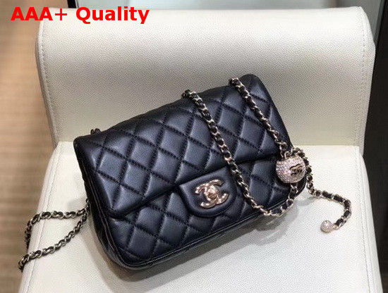 Chanel Small Flap Bag Lambskin Gold Tone Metal Black AS1787 Replica