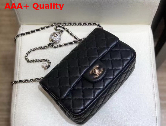 Chanel Small Flap Bag Lambskin Gold Tone Metal Black AS1787 Replica