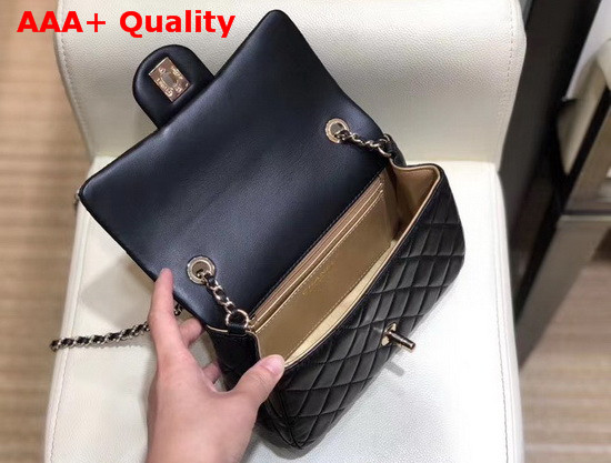 Chanel Small Flap Bag Lambskin Gold Tone Metal Black AS1787 Replica