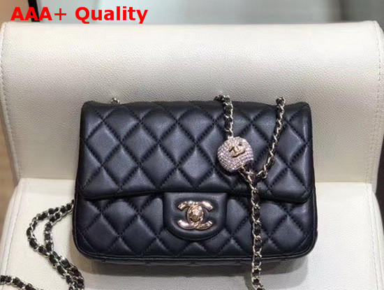 Chanel Small Flap Bag Lambskin Gold Tone Metal Black AS1787 Replica