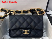 Chanel Small Flap Bag Lambskin Gold Tone Metal Black Ref AS3214 Replica